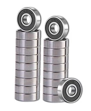 SHKI 20 Pcs 608 2RS Ball Bearings – Bearing Steel and Double Rubber Sealed 