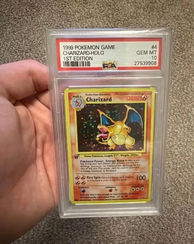 1999 Pokemon Base Set 1st Edition Shadowless Holo Charizard #4 GEM MINT - PSA 10