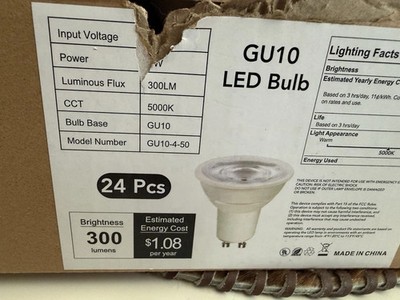 SIX TJOY GU10 LED Bulbs 6 Pack 4W 300lm 5000K Cool White Model GU10-4-50