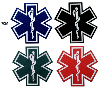 Star of Life Medic Patch reflektierend offizielles VELCRO  Sanitäter Rettungssanitäter Abzeichen 7x7cm