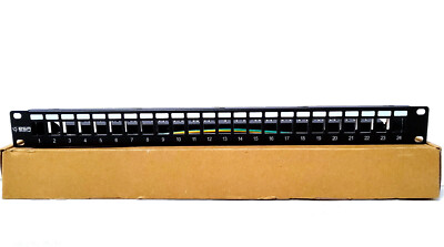EMS S-Line 24 Port Modul Leerpanel Keystone Schwarz  19''