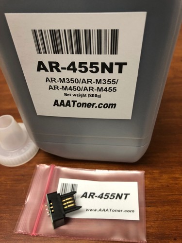 (800g) AR-455NT Toner Refill for Sharp AR-M350/M355/M450/M455N/U Copier + Chip - Picture 2 of 5
