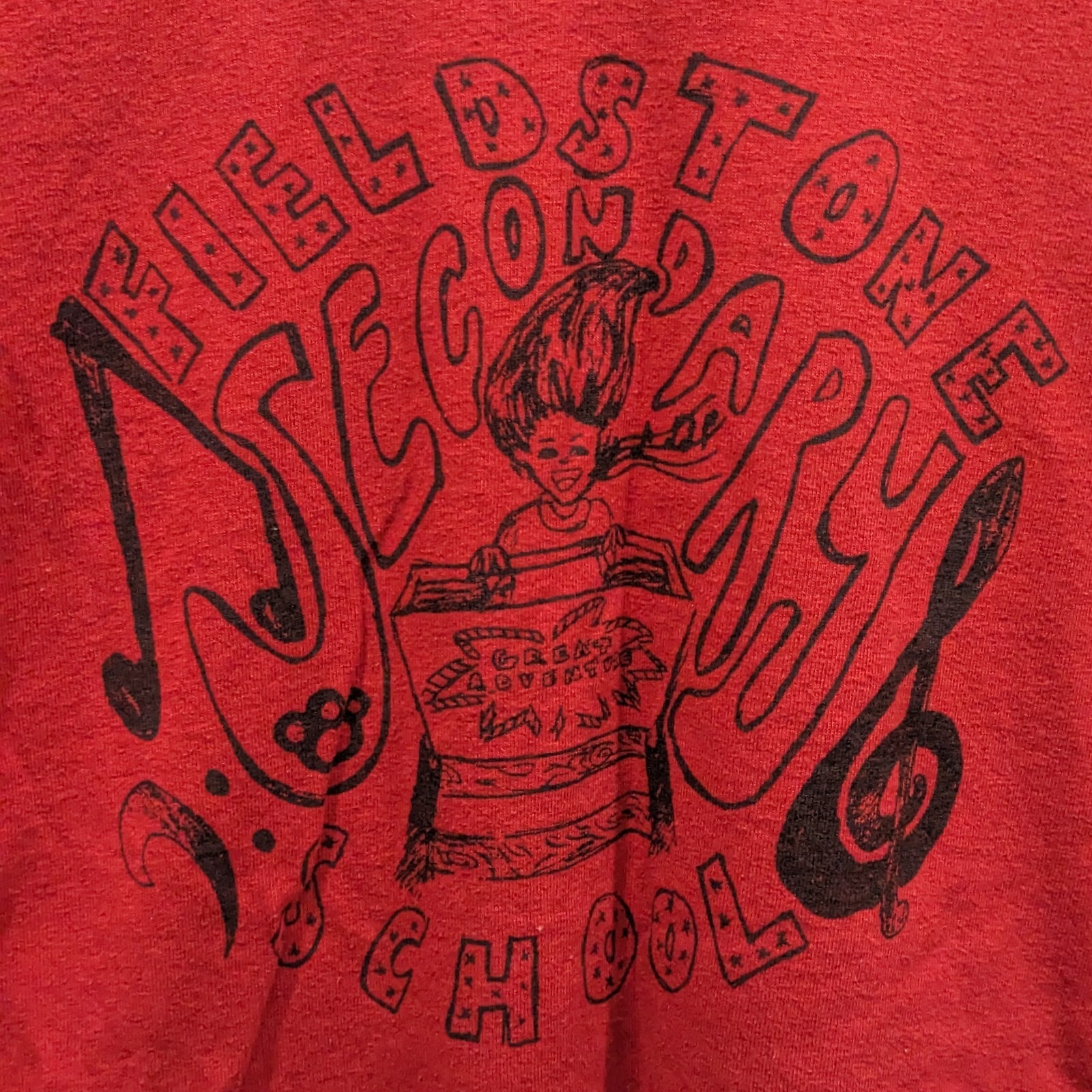 Mens Size M Fieldstone Secondary School Thiells, NY Red Tshirt 50/50