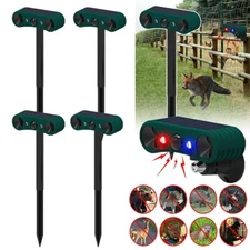 4X Loud 130db Solar Outdoor Motion Sensor Alarm Siren Ultrasonic Animal Detector