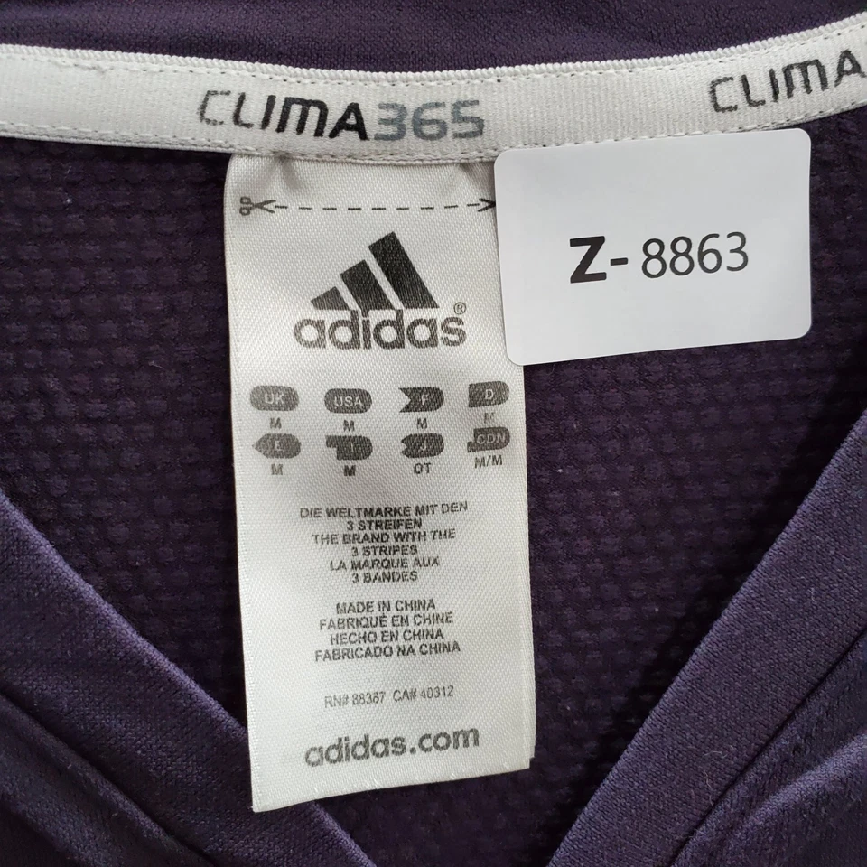 Adidas Girls Activewear Top Medium Purple T-Shirt Clima365 Logo 3 Stripes Tee - Image 2 of 4