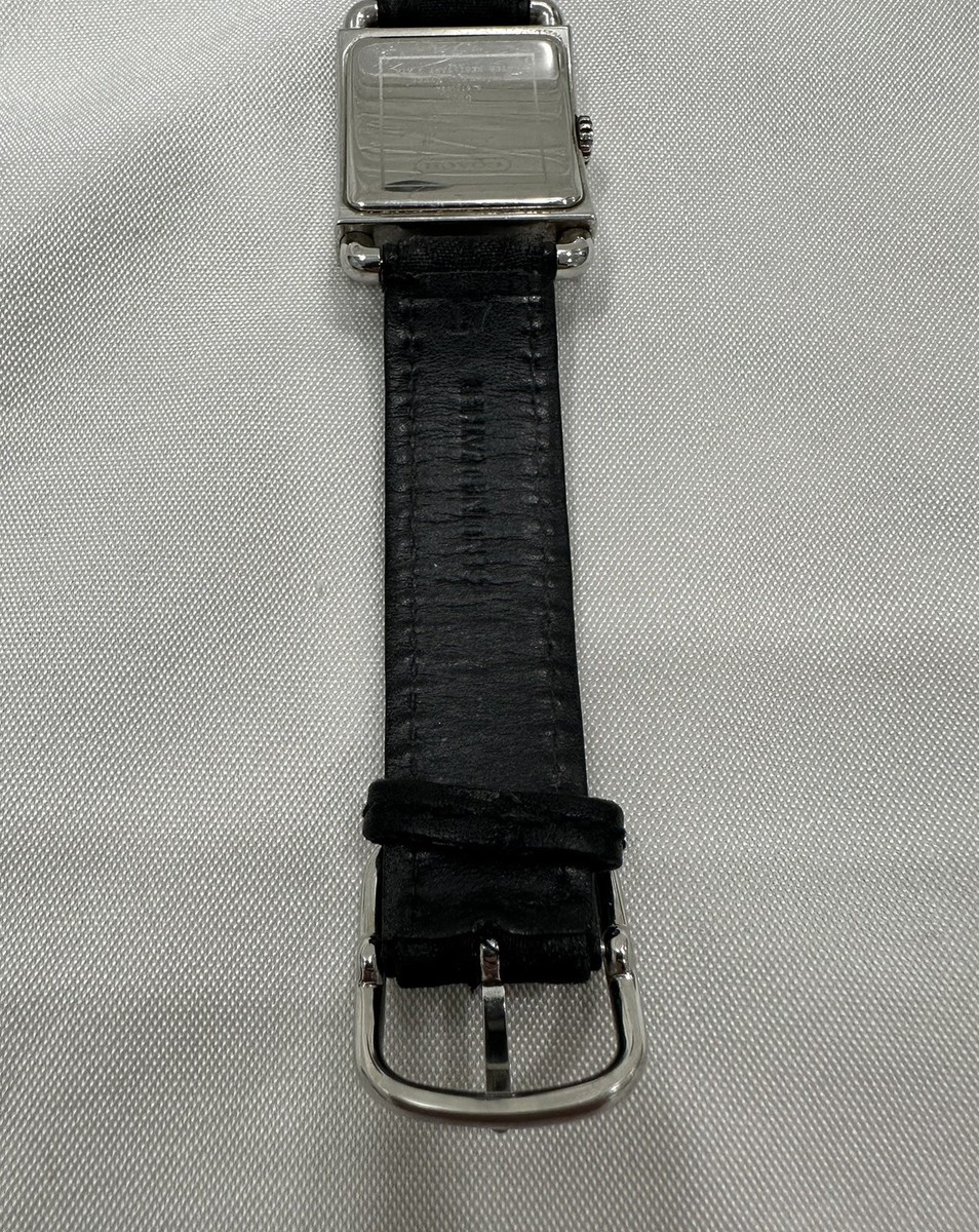 Used Coach Black Leather & Stainless Steel Watch Coach Poppy Blair Women Watch 32mm Black Leather Silver Tone  main image 2