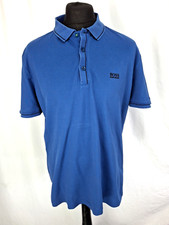 Hugo Boss Slim Fit Polo Shirt Smart Casual Designer Active Blue XL C4266