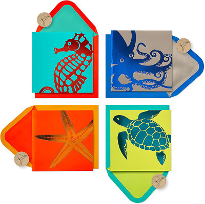 Papyrus Blank Cards with Envelopes, Sea Life (20-Count)