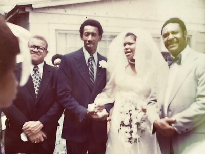 WF Photograph Cute African American Couple Getting Married Candid View Polaroid 