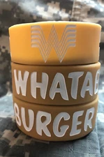 2x WHATABURGER Promotional Silicone Bracelet 1” Wide Veteran Operated