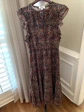 BB DAKOTA Steve Madden Ditsy Prairie Maxi Dress Women’s Medium Black Multi
