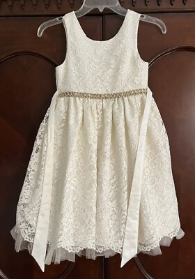 open lace back dress The American Princess Dress: Girls White Tulle