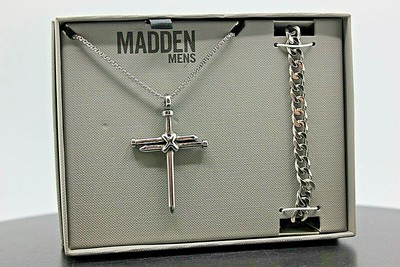 Steve Madden Men's Nail Cross Pendant 