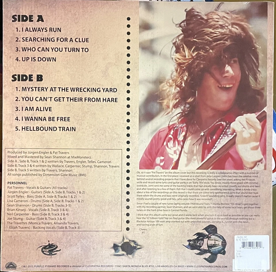 Pat Travers – Retro Rocket - Cleopatra – CLP-1942-1 - 2015 - Vinyl - Sealed New - Image 2 of 3