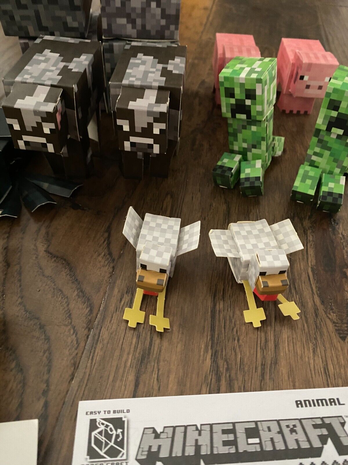 Lot of 2 Minecraft Papercraft Animal Mobs 16701 & Utility Pack 16702.  Jazwares