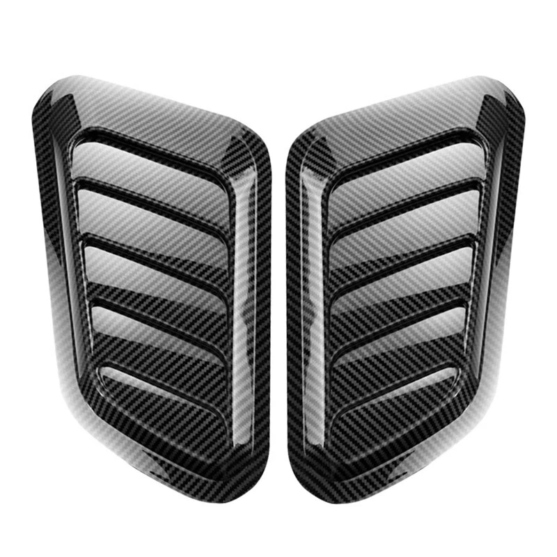 2 peças de fibra de carbono capô afinação carro entrada fluxo de ar decoração capô colher adesivo - Imagem 2 de 4