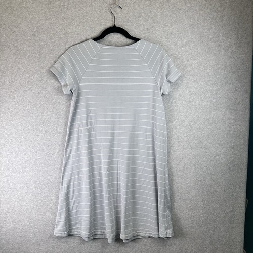 Free Fly Shirt Dress Womens M Bamboo Dockside Gray White Striped Athletic Outdoo - Picture 4 of 9