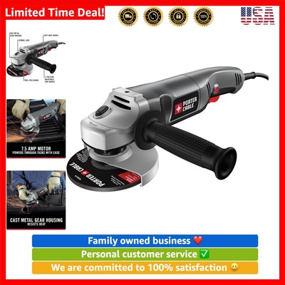 Corded Angle Grinder 4.5 Inch with Soft-Grip Handle and Cast Metal Gearbox