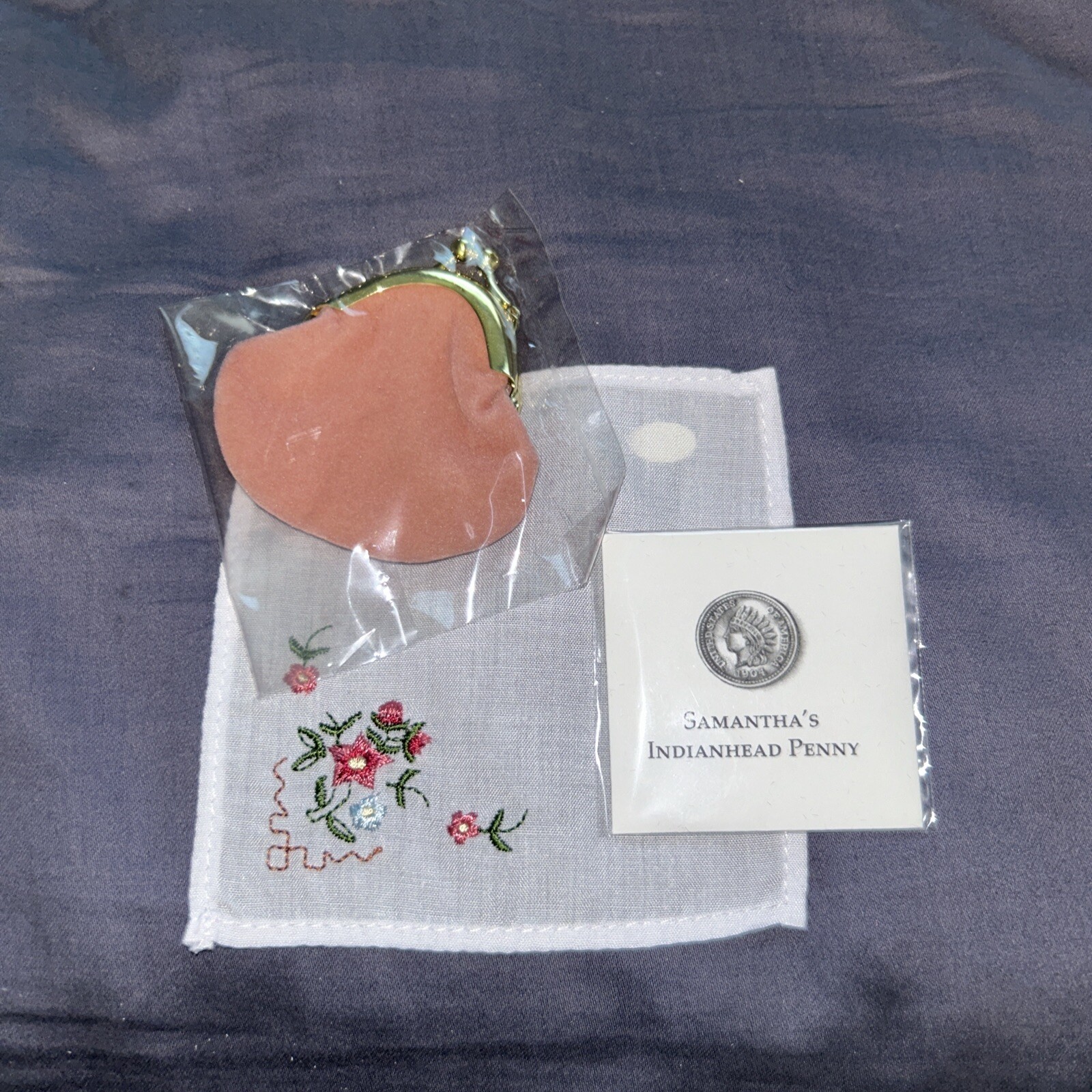 New 3 American Girl Pleasant Company Samantha Coin Purse Handkerchief