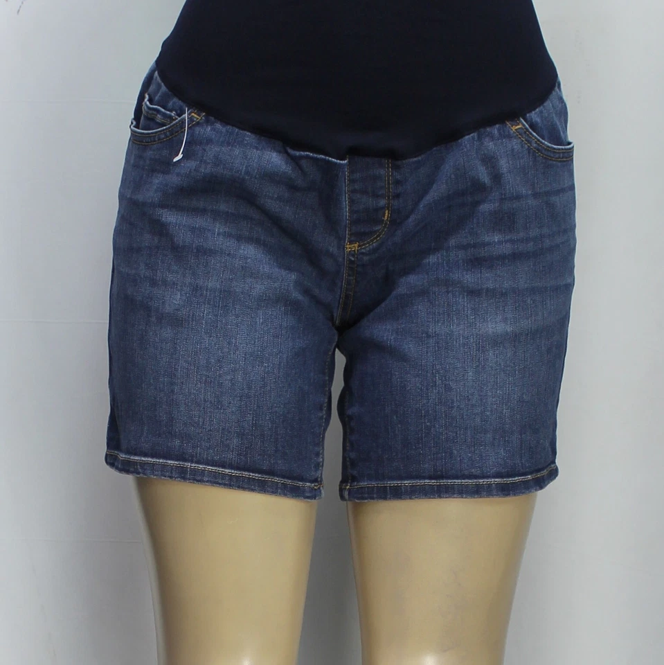 Pantalones Cortos Para Mujer Liz Lange Maternity Elastizados Denim Azul Talla S Foto 2 de 4