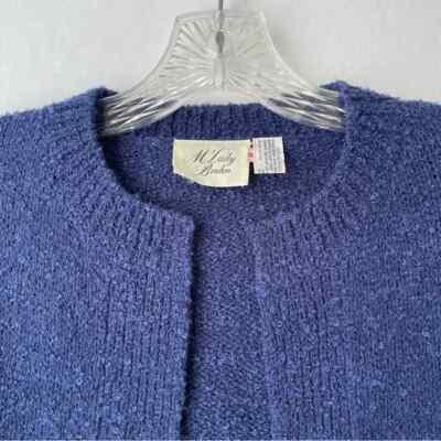 Vintage M'Lady Bruhn Bouclé Open Front Cardigan Sweater Pockets