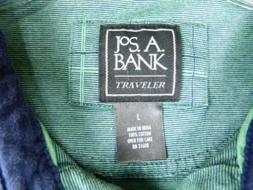 Jos. A. Bank Herren großes Traveler grün Karomuster Baumwolle Polo mit blauem Besatz - Bild 2 von 4