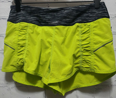 ZELLA Speed Up Running Shorts Size Small Yellow Reflective Lined,     c5