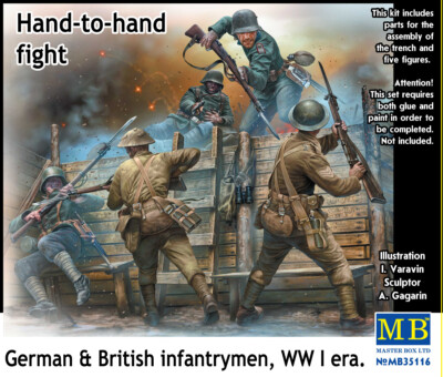 MW22 MASTERBOX 35116 HAND-TO-HAND FIGHT, GERMAN & BRITISH INFANTRYMEN 1/35  FIGU