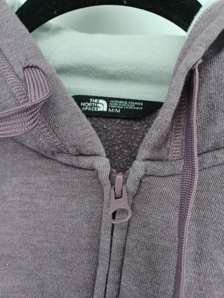 Sudadera con Capucha North Face Cremallera Para Mujer Gris Púrpura Mediana Informal Exterior Cordón Foto 3 de 4