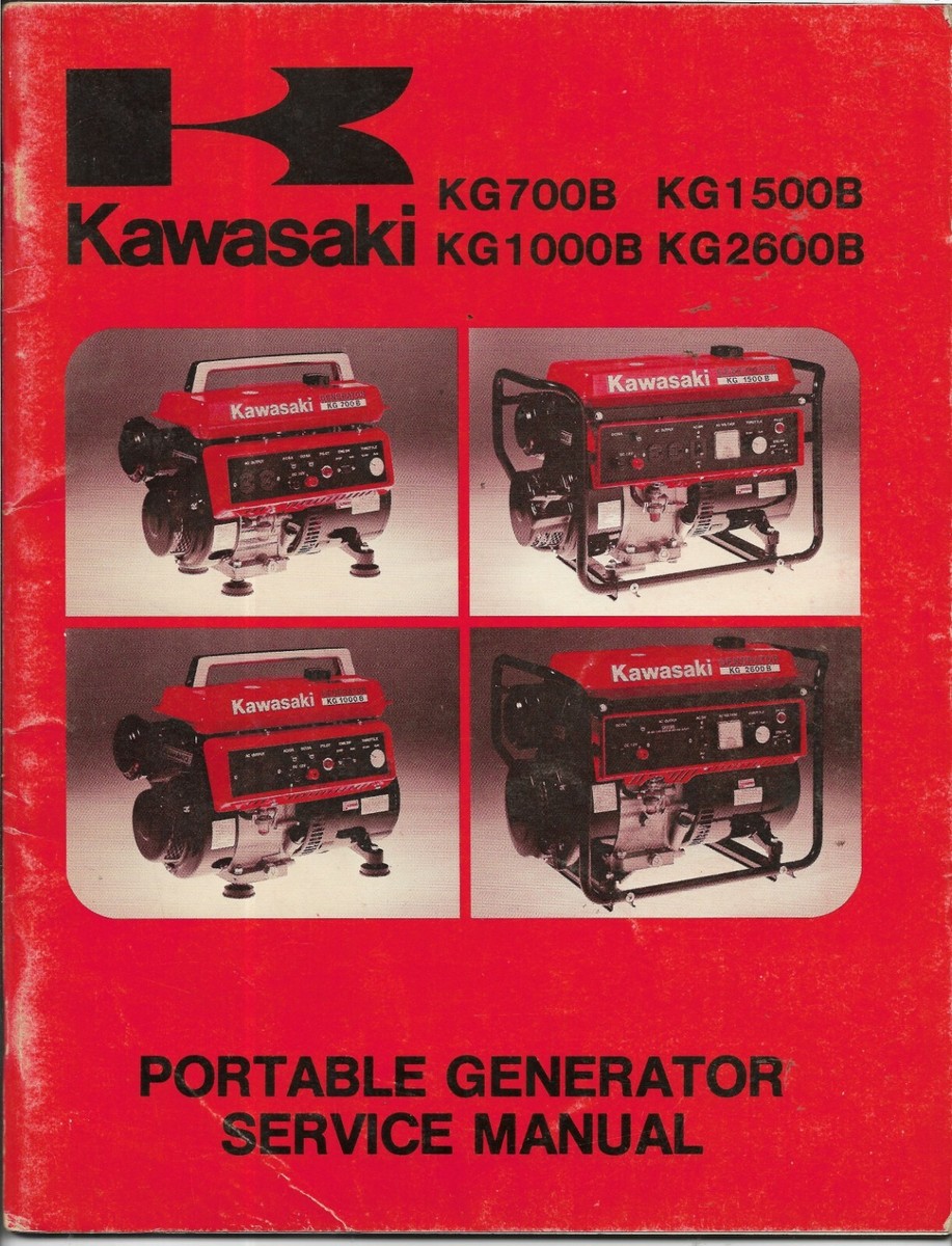 KAWASAKI PORTABLE GENERATOR Model KG700B KG1000B KG1500B KG2600B