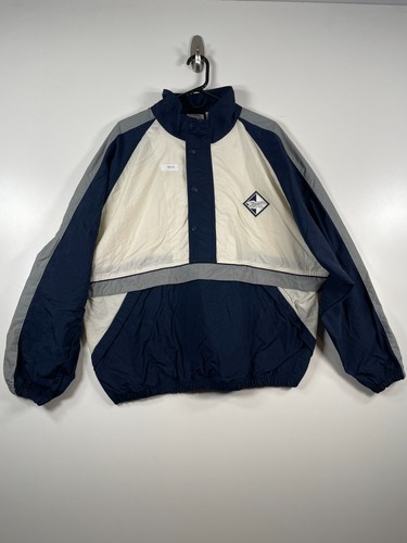 Vtg 90s Reebok Mens Outdoor Snap Button Windbreaker Jacket Blue Sz Large 27x28 - Picture 1 of 13