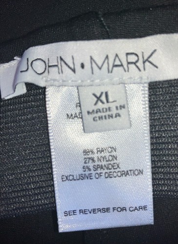 John Mark Pants XL Black NEW Embroidered Floral Pant Legs $109 Retail - Picture 5 of 7