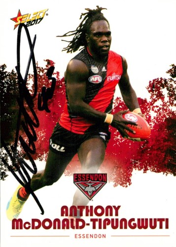 Signed 2017 Essendon Bombers AFL Footy Stars Card - Anthony McDonald-Tipungwuti - Picture 1 of 3