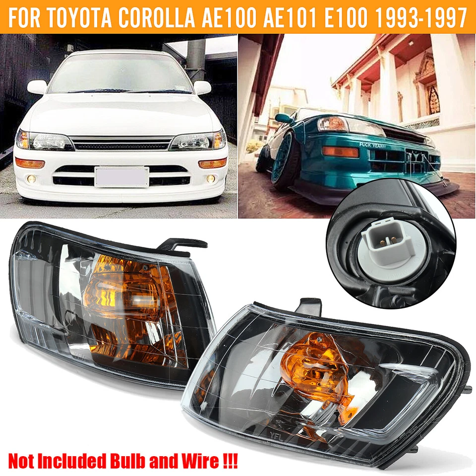 2pcs Front Parking Corner Lights Lamp Clear For Toyota Corolla AE100 AE101 E100 - Image 4 of 4