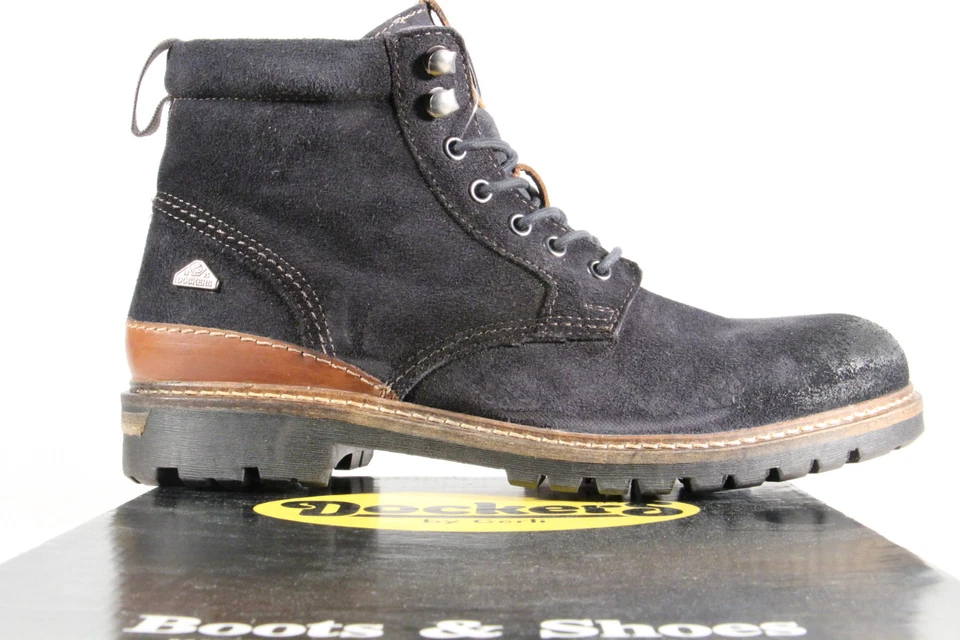 Dockers De Gerli Botas Stefeletten Botas Invierno Cuero Azul Nuevo - Imagen 2 de 4