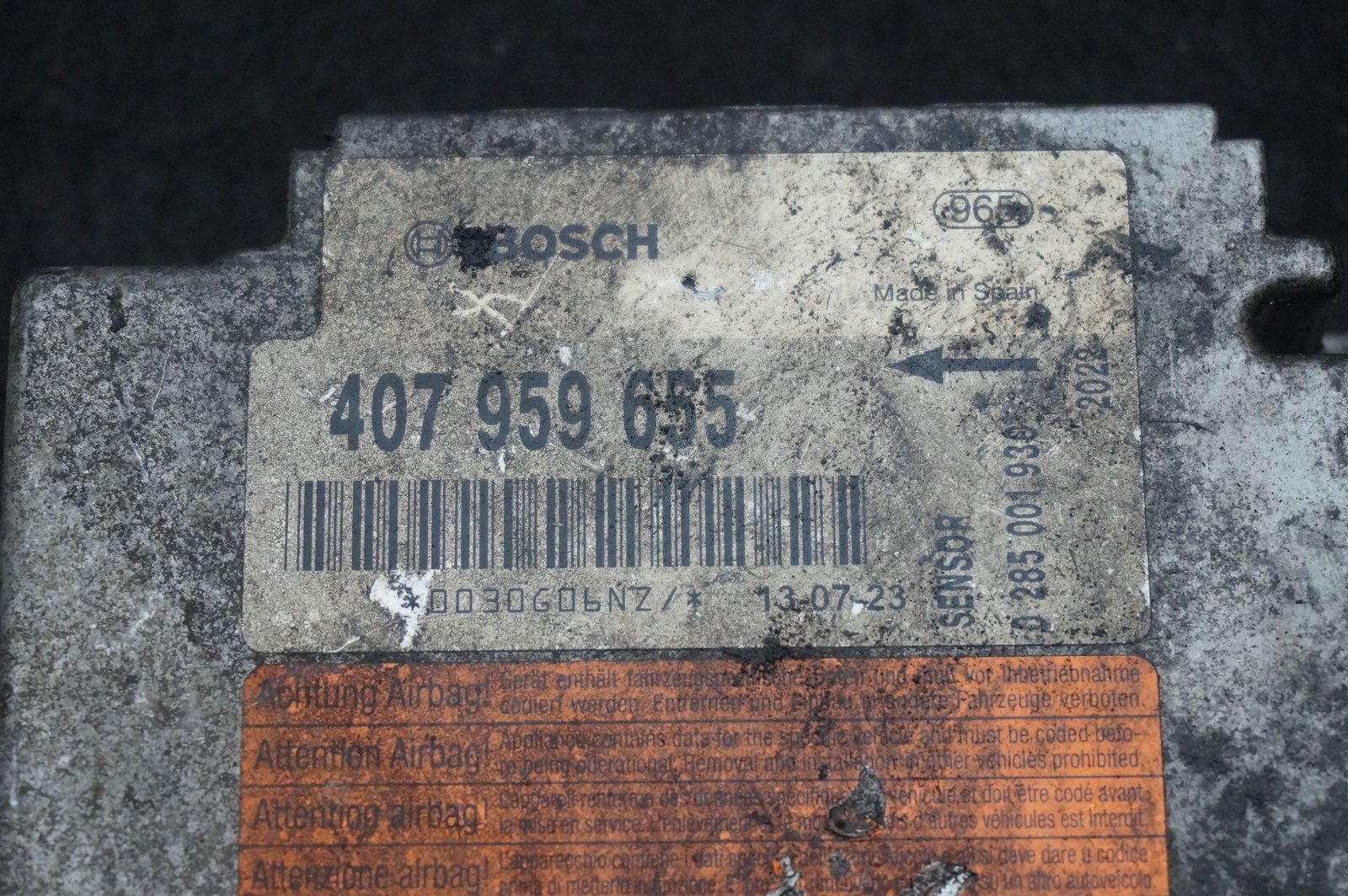 SRS Restraint Control Module OEM 407959655 Lamborghini Gallardo Spyder 08 *Note