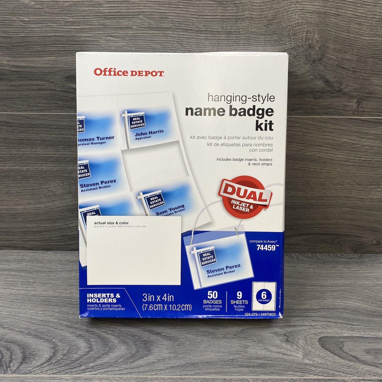 Office Depot Brand Name Badge Kit, Pack Of 50 Name Badge Holders