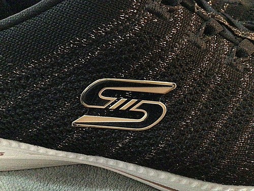 Skechers Women's Black Gold Flake Slip 