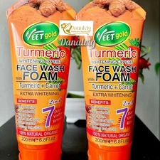 Veet Gold Tumeric + Carrot Foamy Face Wash Extra Whitening Plus 200g X1