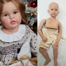 Reborn Baby Doll 30" Girl Unpainted Doll Kit Unassembled Doll No Hair Black Skin