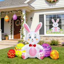 Easter Inflatables Outdoor Decorations - Inflatable Easter Bunny Eggs Build-In L