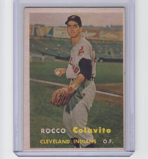 1957 Topps #212 Rocky Colavito ROOKIE CARD RC    Indians RC     EX    NICE CARD