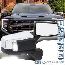 Pair Side Mirror Fits 2019-2025 GMC Serria 1500 Chrome Power Fold Heated+Puddle