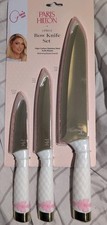Paris Hilton Three Piece Bow Gold Knife Set High Carbon Stainless Steel,