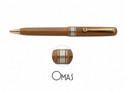 OMAS Paragon BROWN Greek Gold Mini 12 Sided Ballpoint Pen Vintage 2002