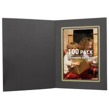 , Pack of 100, 5x7 Photo Folders, Cardboard Picture Frame, Paper Frame Cards,...