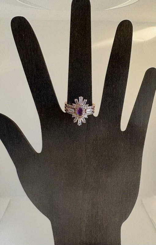 Bomb Party Lymphoma Awareness Size 9 Ruby CZ Rose Gold Pop out Ring HOC674