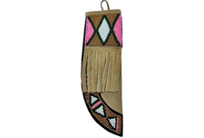 Native Sioux Style Beaded Suede Leather Knife Sheath Indian Beaded Knife Cover