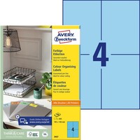 Avery Zweckform Etiketten 3457 Blau 105,0 X 148,0 Mm, 100 Blatt
