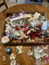 Lot Of Over 100 Christmas Ornaments Some Homemade And  various decorations 